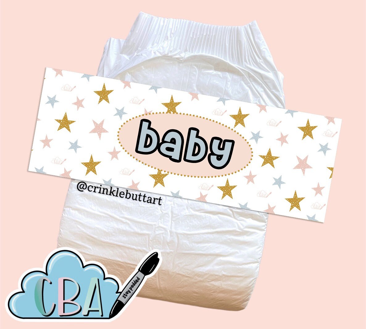 ABDL Clear Premium Diaper Tapes “Clingy or Baby With Stars”