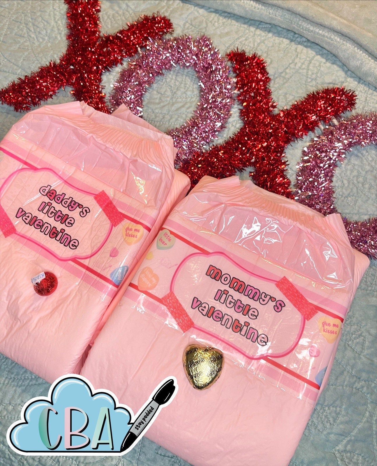 ABDL Premium Diaper Tape “Mommy’s *OR* Daddy’s Little Valentine”