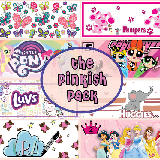 ABDL Diaper Tapes x8, “The Pinkish Pack"