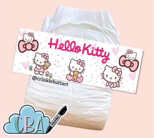 ABDL Diaper Tape “Hello Bows”