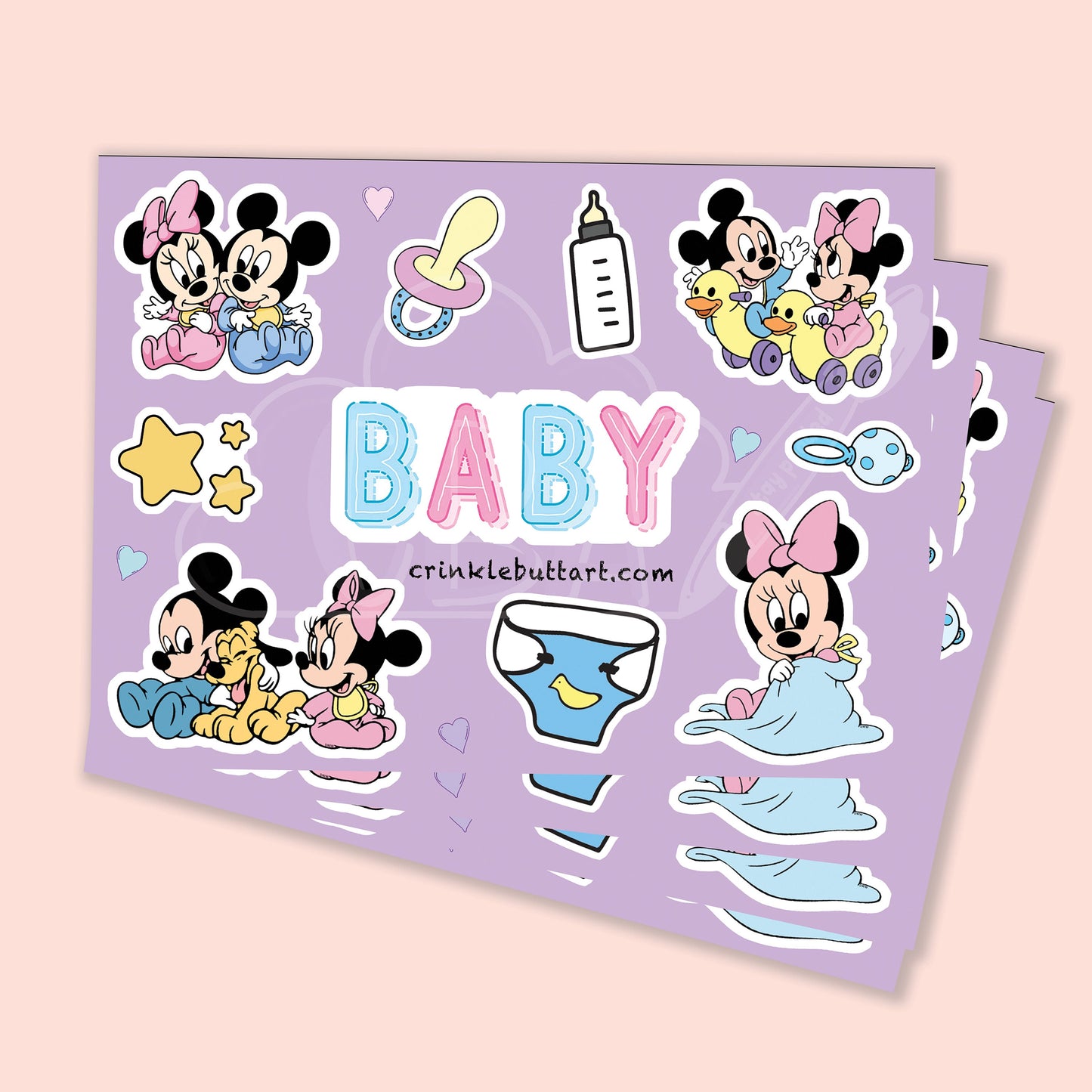 ABDL XL Sticker Sheet, Adult Stickers, Cute Diaper Decorations “Baby XL Sticker Sheet"