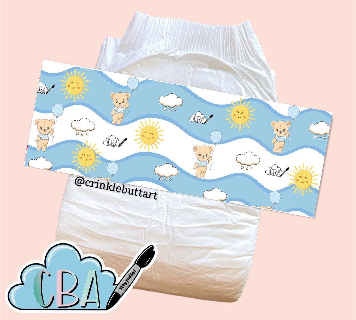 ABDL Clear Premium Diaper Tapes “Sunny Bears”